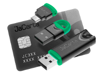 JaCarta ГОСТ — USB-токен (в корпусе XL и Nano), MicroUSB-токен или смарт-карта со встроенным сертифицированным СКЗИ для формирования усиленной квалифицированной электронной подписи и использования в качестве отчуждаемого сертифицированного криптомодуля в составе других продуктов, а также безопасного хранения ключей, ключевых контейнеров программных СКЗИ, профилей и паролей.